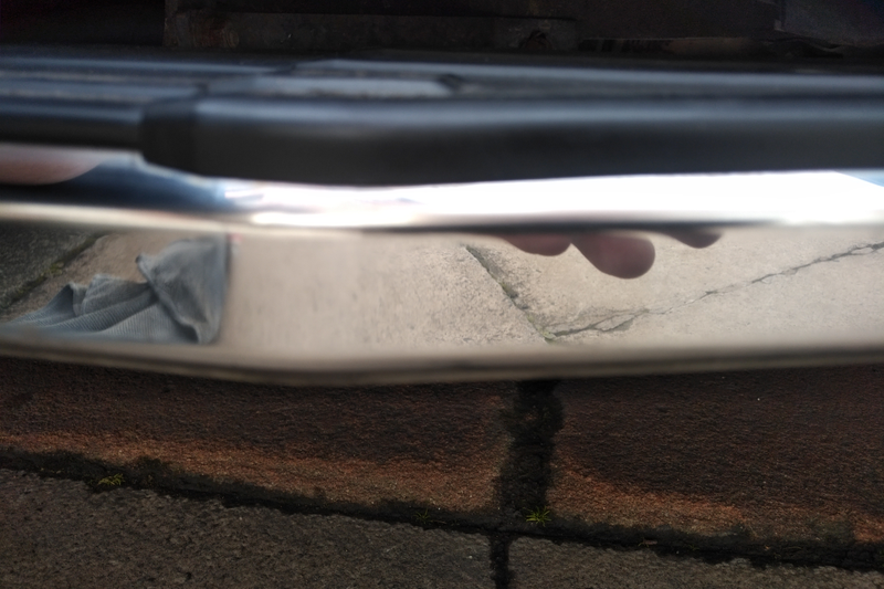 Polished chrome trim